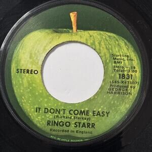 Ringo Starr It Don’t Come Easy 1970 Apple Records 1831 45 RPM Tested